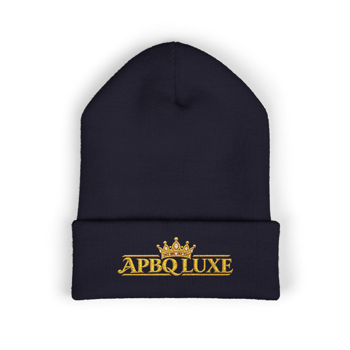 APBQ Luxe Signature Crown Embroidered Cuffed Beanie
