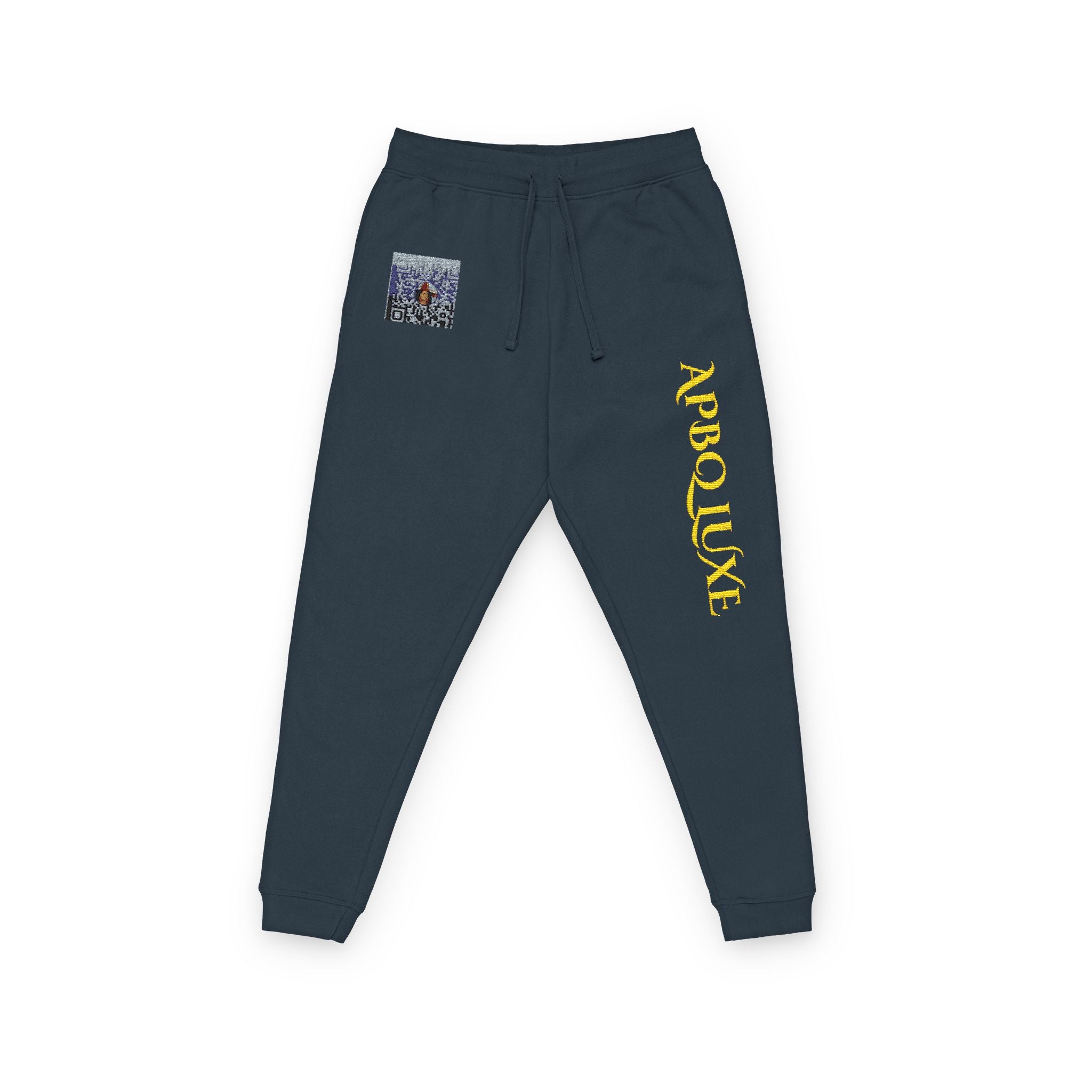 APBQ Luxe Signature QR Joggers – Black & Gold Edition