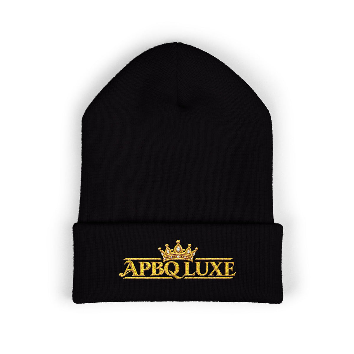APBQ Luxe Signature Crown Embroidered Cuffed Beanie